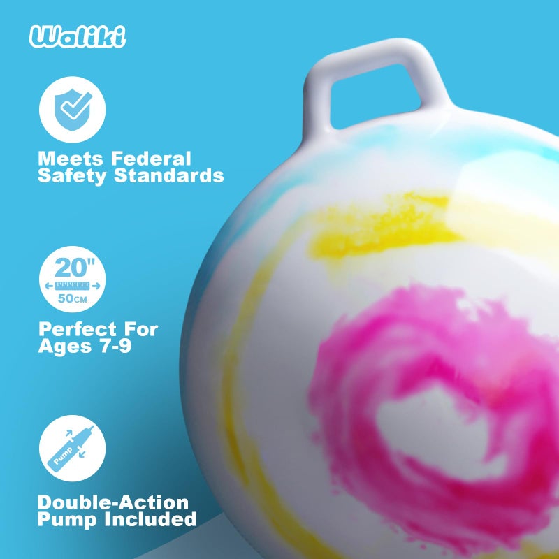 WALIKI Hopper Ball Toy for Boys & Girls Ages 7 8 9 Years Old | Tie-Dye Jumping Ball | Hippity Hop | Fun Birthday Gift | 20â€ - Image 2